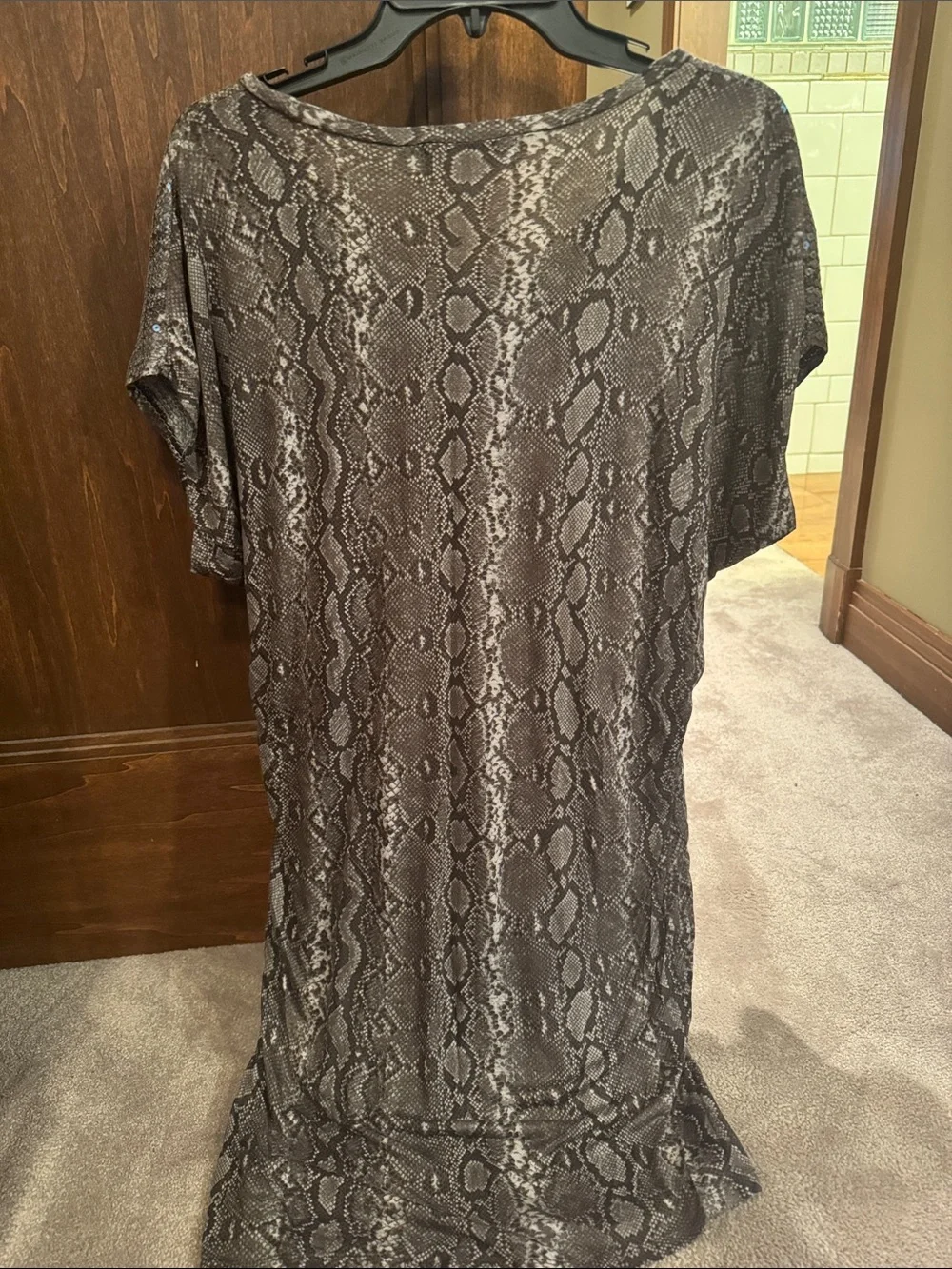 Michael Kors Gray Snake-Print Sequin Mini Dress